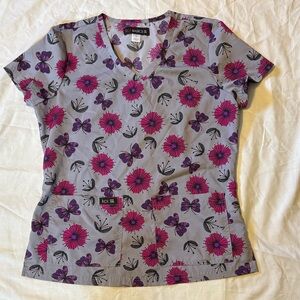 Koi Scrub Top. Size Small